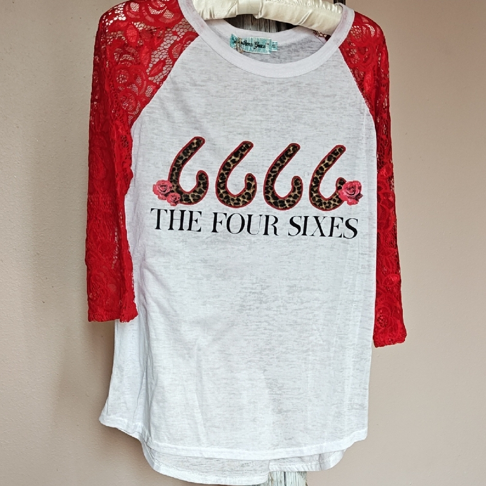 Southern Grace Red and White Long Sleeve Tee